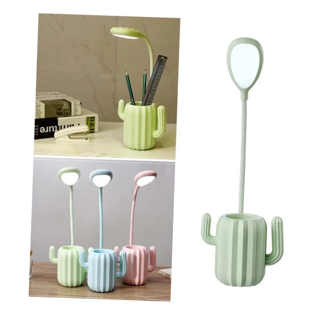 Cactus Green LED Desk Lamp with Pen Holder